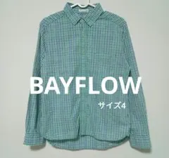 BAYFLOW 長袖 チェックシャツ グリーン ブルー　サイズ4