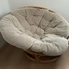 美品 ニトリ廃盤 パパサンチェア 一人掛けソファ ラタン 籐 リラックス