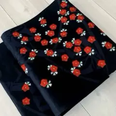 アンティーク名古屋帯　刺繍の小花　地紋　大正ロマン　正絹　No.9-30