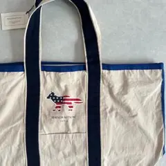 【メゾンキツネ】未使用品キツネキャンバス帆布トートバッグ ホワイト 古着メンズ