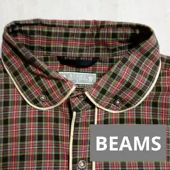 BEAMS 半袖チェックシャツ 赤・緑・黒