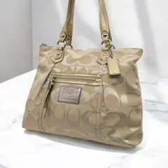 コーチ ポピー シグネチャー A4収納 トートバッグ 16289 ベージュ