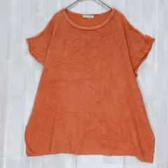 サップノーワンエルス　パイル調半袖カットソー　オレンジ　F