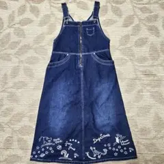 ❀drug store's❀Aライン刺繍デニムジャンパースカート　２サイズ（M）のサムネイル