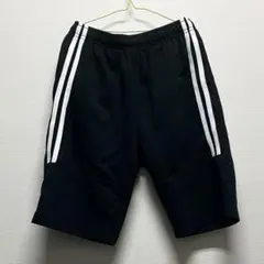 150cm ハーフパンツ ショートパンツ スウェット ブラック ホワイトライン