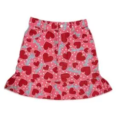 シャーリーテンプル レトロ ロゴ ハート 総柄 ピンク デニム スカート