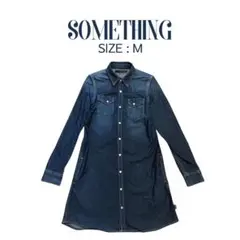 【something】インディゴ デニムシャツワンピース