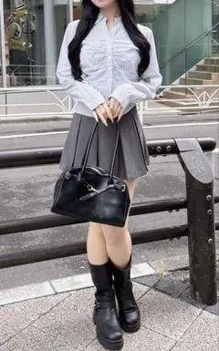 新品　INGNI. ストライプ ボタン付き 長袖シャツ 綿100%