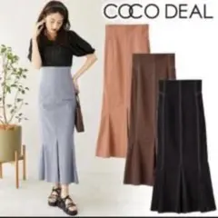 COCO DEAL 配色ステッチハイウエストマーメイドスカート
