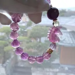 新作⭐️ピンクパープル フローライト ユニコーン ブレス