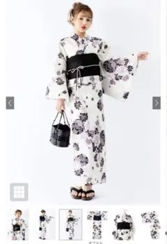 GRL ラメ入り菊花×鞠浴衣セット