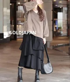 GOLDJAPAN アシンメトリーフリルドッキングワンピースのサムネイル
