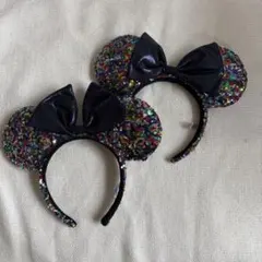 Disney ディズニー カチューシャ ミニー スパンコール　ペア　セット