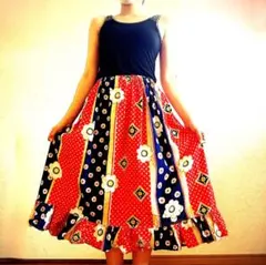 ★昭和レトロなフリルマキシ丈スカート★