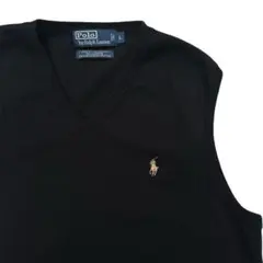 90s ポロ ラルフローレン ベスト カシミヤ シルク ブレンド ブラック L