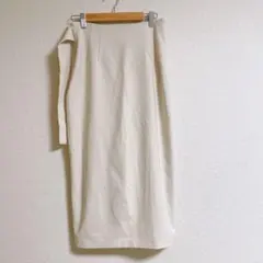 ロングスカート レディース アイボリー 膝丈スカート