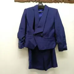 美品　ネイビー ダブルボタン スカートセットアップ　昭和レトロスーツ