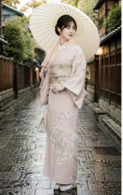 美品 正絹 訪問着フルセット 金彩 入学式 七五三 結婚式 お宮参り 裄67