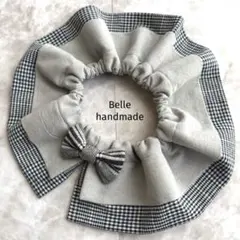 303. フリルスタイ　ハンドメイド　付け襟　まん丸スタイ　リボン