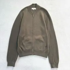 ALPHA CUBIC オリーブカラー ジップアップニット