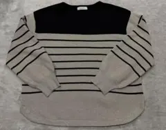 しまむら　harenohi ボーダー長袖プルオーバー