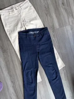 UNIQLO★スキニーデニム ネイビー アイボリー L