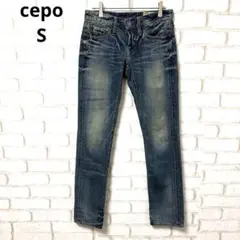 cepo デニム　ジーパン　ジーンズ　ローライズ　ストレート　牛革　S