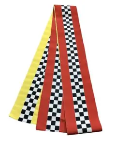 T 59半幅帯　博多織 格子柄 正絹 小袋帯