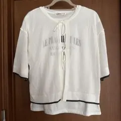 メッシュリボン2WAYニット✕フレンチスリーブTシャツセット Lサイズのサムネイル