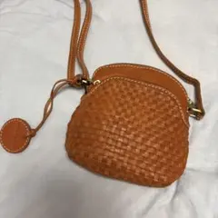 牛革メッシュ ショルダーバッグ ブラウンのサムネイル
