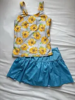 140cmひまわりのセパレート水着set!!美品、イオン