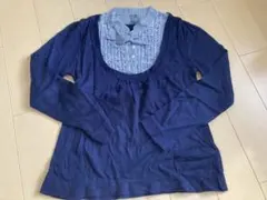 ZARA kids 140 紺 長袖ブラウス 女の子