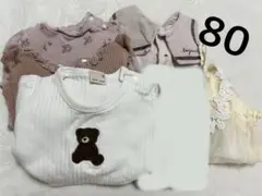 【値下げ】petit main等／80／ロンパースとチュール5点セット
