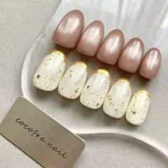 ネイルチップ　サイズオーダー　マグネットネイル　ミラーネイル　卒業式　入学式