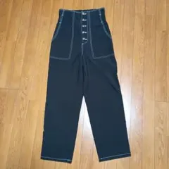 JEANASiS ハイウエスト ブラック パンツ フルレングス