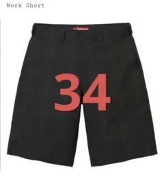 Supreme 26SS WORK SHORT BLACK Plaid 34 - メルカリ