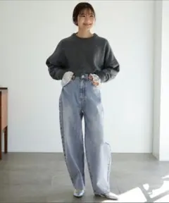 スローブイエナ　コクーンシルエットデニム　デニムパンツ　レディース