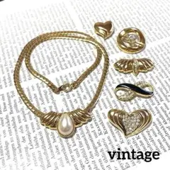 ヴィンテージ　取替パーツ付き　ゴールドチェーンネックレス