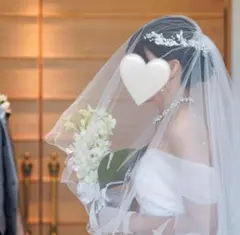 ウェディングベール パール付き