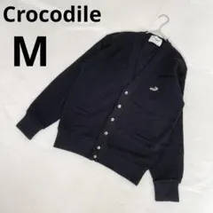Crocodile クロコダイル メンズ 長袖 カーディガン 無地 ブラック Mのサムネイル