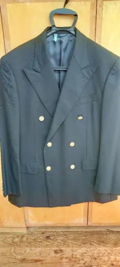 紺ブレ ダブル　ブレザー 　NEWYORKER　М　メンズ　美品　AB5 秋冬