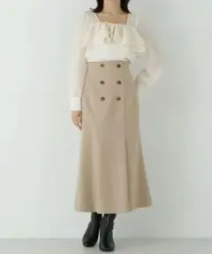ナチュラルビューティベーシック トレンチディテールマーメイドスカート ベージュS