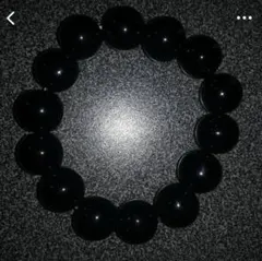 天然石 大粒黒瑪瑙 数珠　ブレスレット14mm