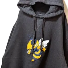 Cadre ジョージアテックイエロージャケッツ刺繍 パーカーグレー灰色L古着
