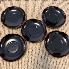 角萬漆器 小皿 ×5枚 * ミンサー織 ランチョンマット ×1枚 | Mercari