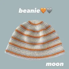 ハンドメイド コットン ビーニー クラッシャーハット クロシェハット