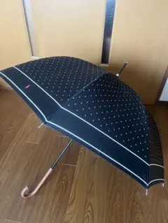 新品未使用　ラルフローレン　ブラックドット柄　ジャンプ傘雨傘長傘