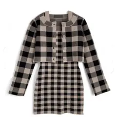 GRL チェック柄カーディガン×キャミソールミニワンピースニットセットアップ