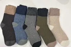 靴下　極厚　裏起毛　5足　メンズ　レディース　超厚手　 ウール　暖かい　まとめ売