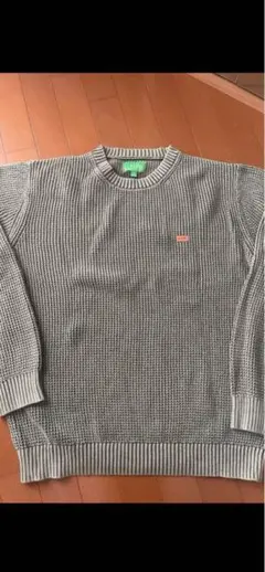 HUF グレー 編み込みニットセーター M